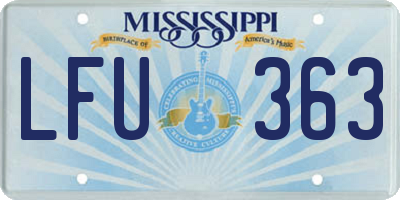 MS license plate LFU363