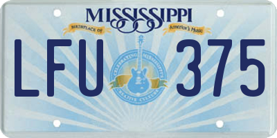 MS license plate LFU375