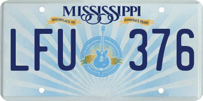 MS license plate LFU376