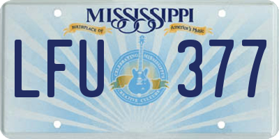 MS license plate LFU377