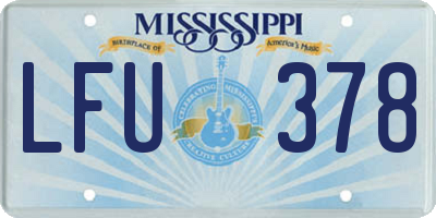 MS license plate LFU378