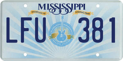 MS license plate LFU381