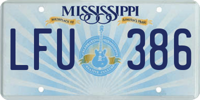 MS license plate LFU386