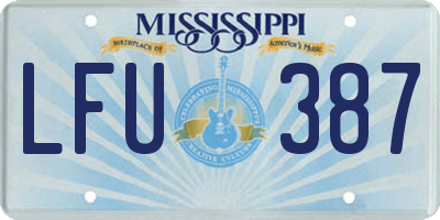 MS license plate LFU387