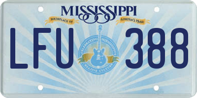 MS license plate LFU388