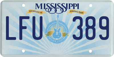 MS license plate LFU389