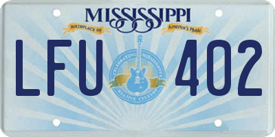 MS license plate LFU402
