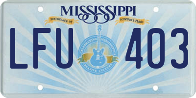 MS license plate LFU403
