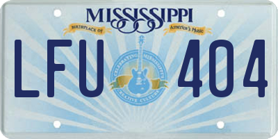 MS license plate LFU404