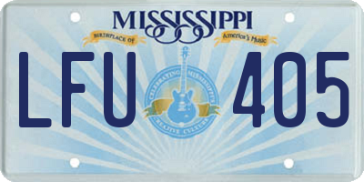 MS license plate LFU405