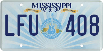 MS license plate LFU408