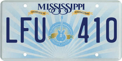MS license plate LFU410