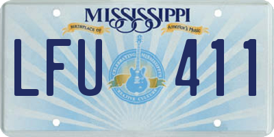MS license plate LFU411