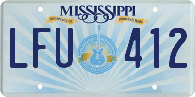 MS license plate LFU412
