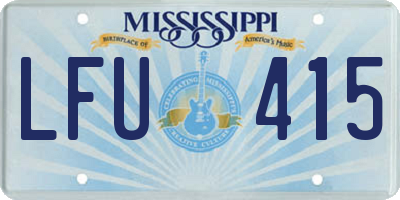 MS license plate LFU415