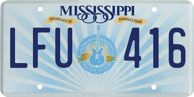 MS license plate LFU416