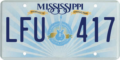 MS license plate LFU417