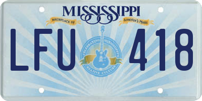 MS license plate LFU418