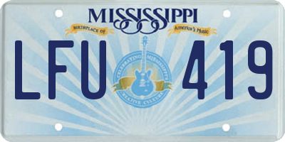 MS license plate LFU419