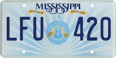 MS license plate LFU420