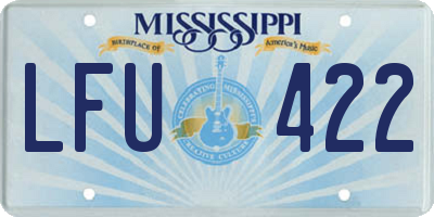 MS license plate LFU422