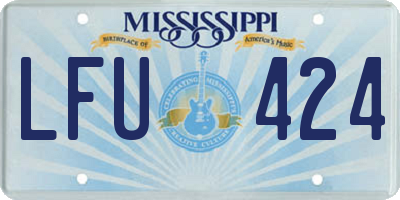 MS license plate LFU424