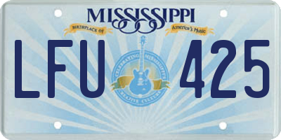 MS license plate LFU425