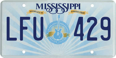 MS license plate LFU429