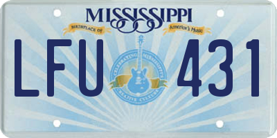 MS license plate LFU431