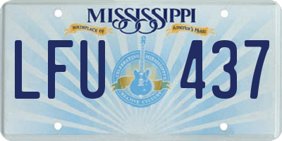 MS license plate LFU437