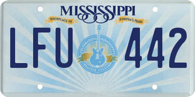 MS license plate LFU442