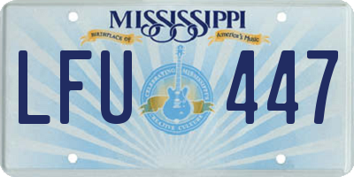 MS license plate LFU447