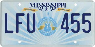 MS license plate LFU455