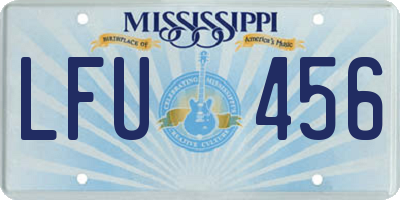 MS license plate LFU456