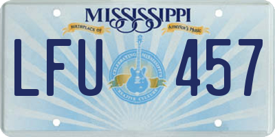MS license plate LFU457