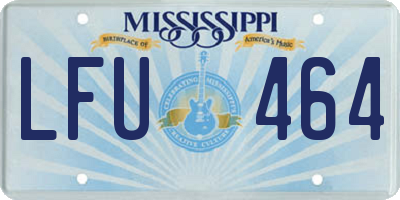 MS license plate LFU464