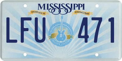 MS license plate LFU471