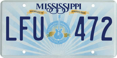 MS license plate LFU472