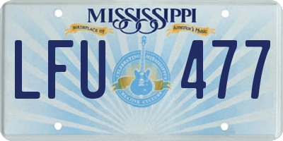 MS license plate LFU477