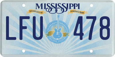 MS license plate LFU478