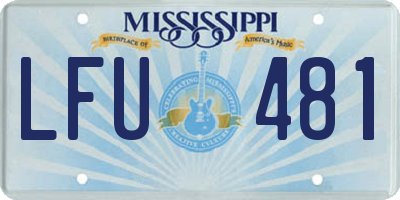 MS license plate LFU481