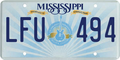 MS license plate LFU494