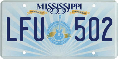 MS license plate LFU502