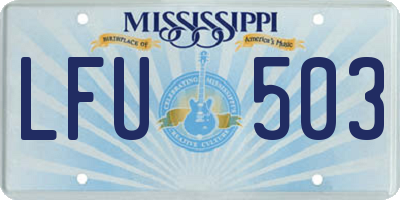 MS license plate LFU503