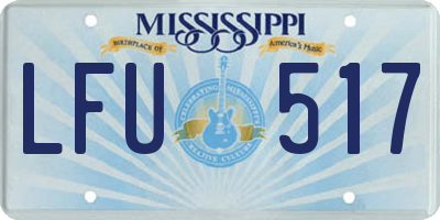 MS license plate LFU517