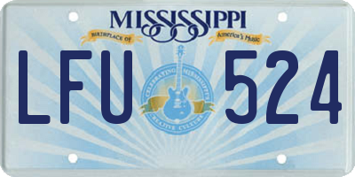 MS license plate LFU524