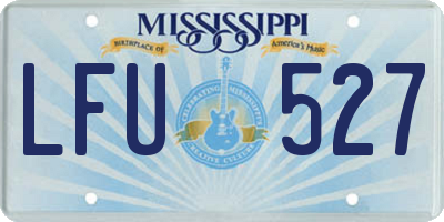 MS license plate LFU527