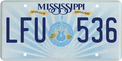 MS license plate LFU536