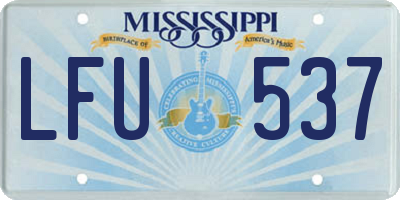 MS license plate LFU537