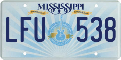 MS license plate LFU538
